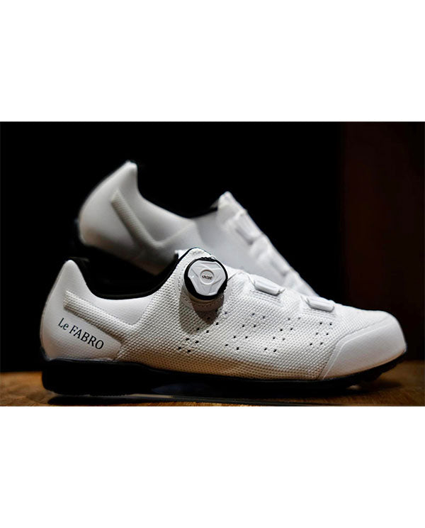 FLR 硬底車鞋FABRO Knit WT White Rubber Sole 客製編織硬底鞋 白