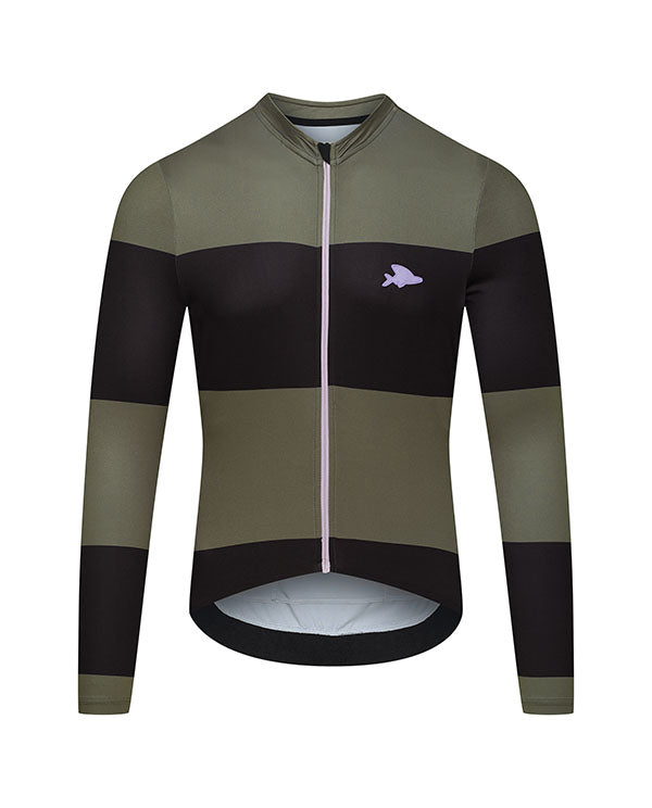 Café du Cycliste 車衣 Constance LS Jersey Black/Avocado 長袖 男款 黑綠條紋