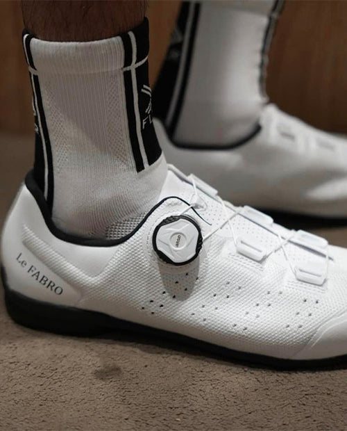 FLR 硬底車鞋FABRO Knit WT White Rubber Sole 客製編織硬底鞋 白