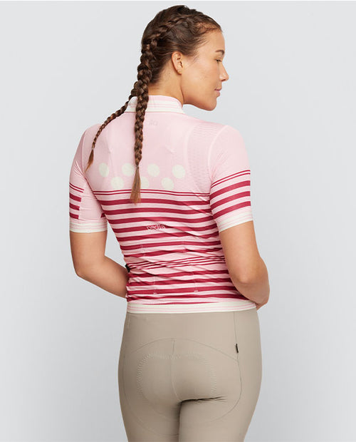 Pedla 車衣Heritage Retro Jersey Putty 女款 復古粉條紋