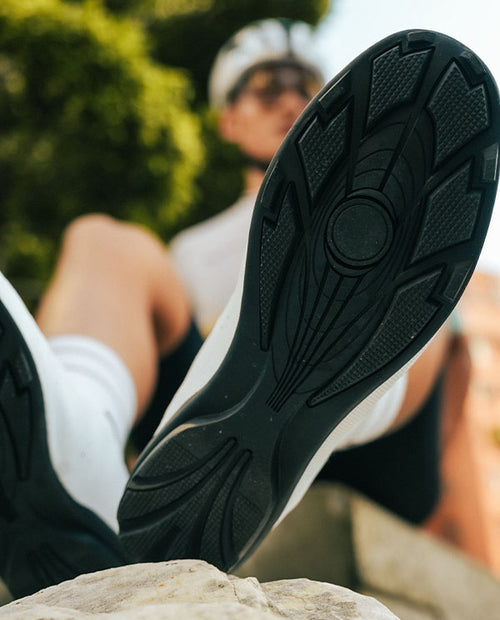 FLR 硬底車鞋FABRO Knit WT White Rubber Sole 客製編織硬底鞋 白