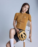 KPLUS經典女款短袖自行車衣-芥末黃