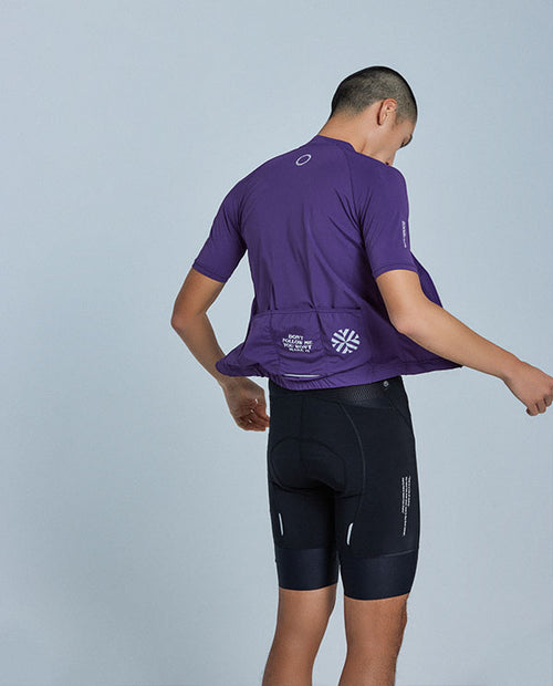 KPLUS經典男款短袖自行車衣-迷霧紫