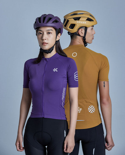 KPLUS經典女款短袖自行車衣-迷霧紫