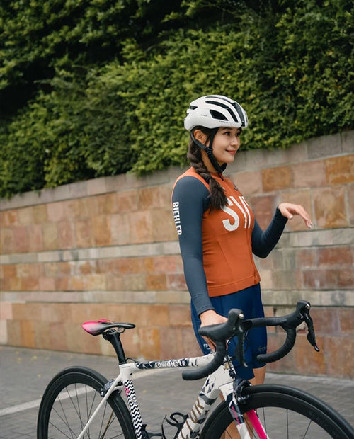 Biehler 車衣SYN Thermal Rain LS Jersey Leaf Grey 防雨保暖 女款 棕灰