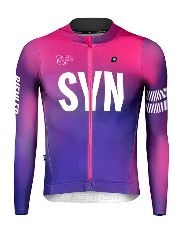 Biehler 車衣SYN Thermal Rain LS Jersey Candy Rush 防雨保暖 男款 霓粉紫