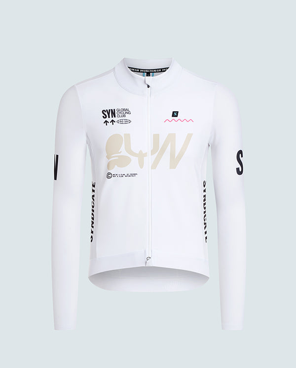 SYN 車衣 Pro Team Shield Jersey Slick 保暖長袖 男款 白