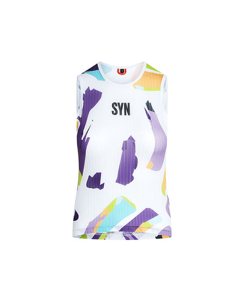 Biehler 無袖底衫 Pro Mesh Sleeveless Baselayer Brush 女款 白底彩潑