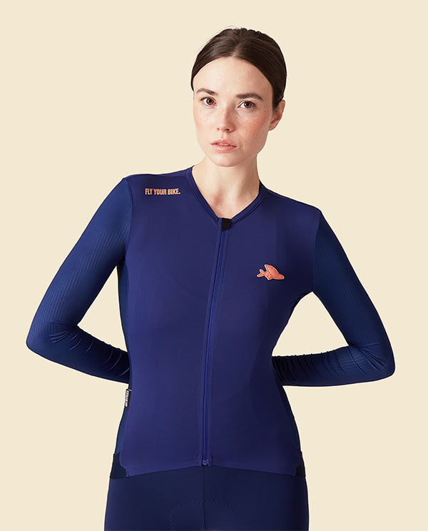 Café du Cycliste 車衣 Roxane LS Jersey Navy 長袖 女款 藍