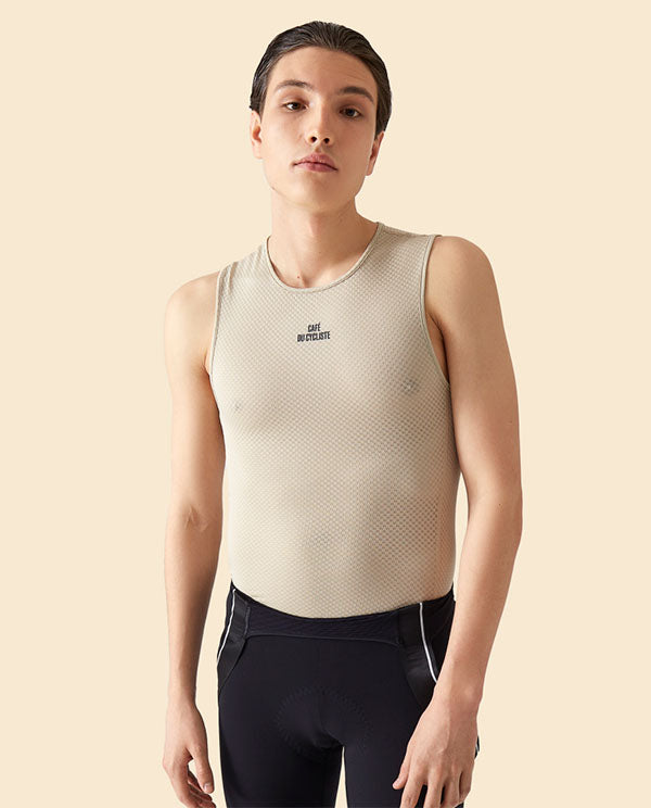 Café du Cycliste 底衫 Lillane Sleeveless Utralight Base Layer Pearl Grey 無袖 男款 珍珠白