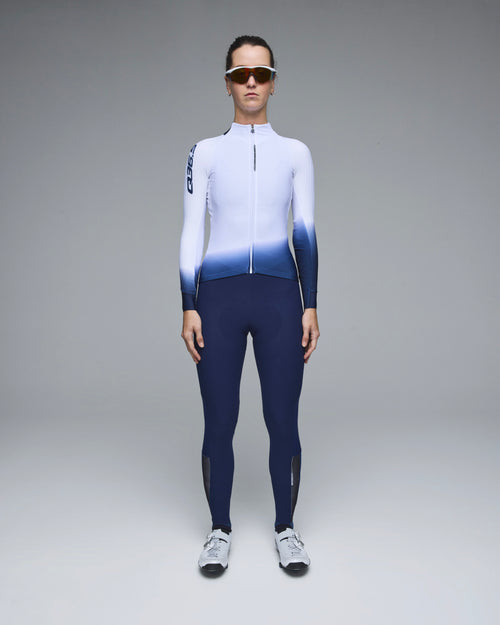 Q36.5 薄長袖車衣Gregarius Hybrid Light Collar Fade Long Sleeve Jersey White 女款 白