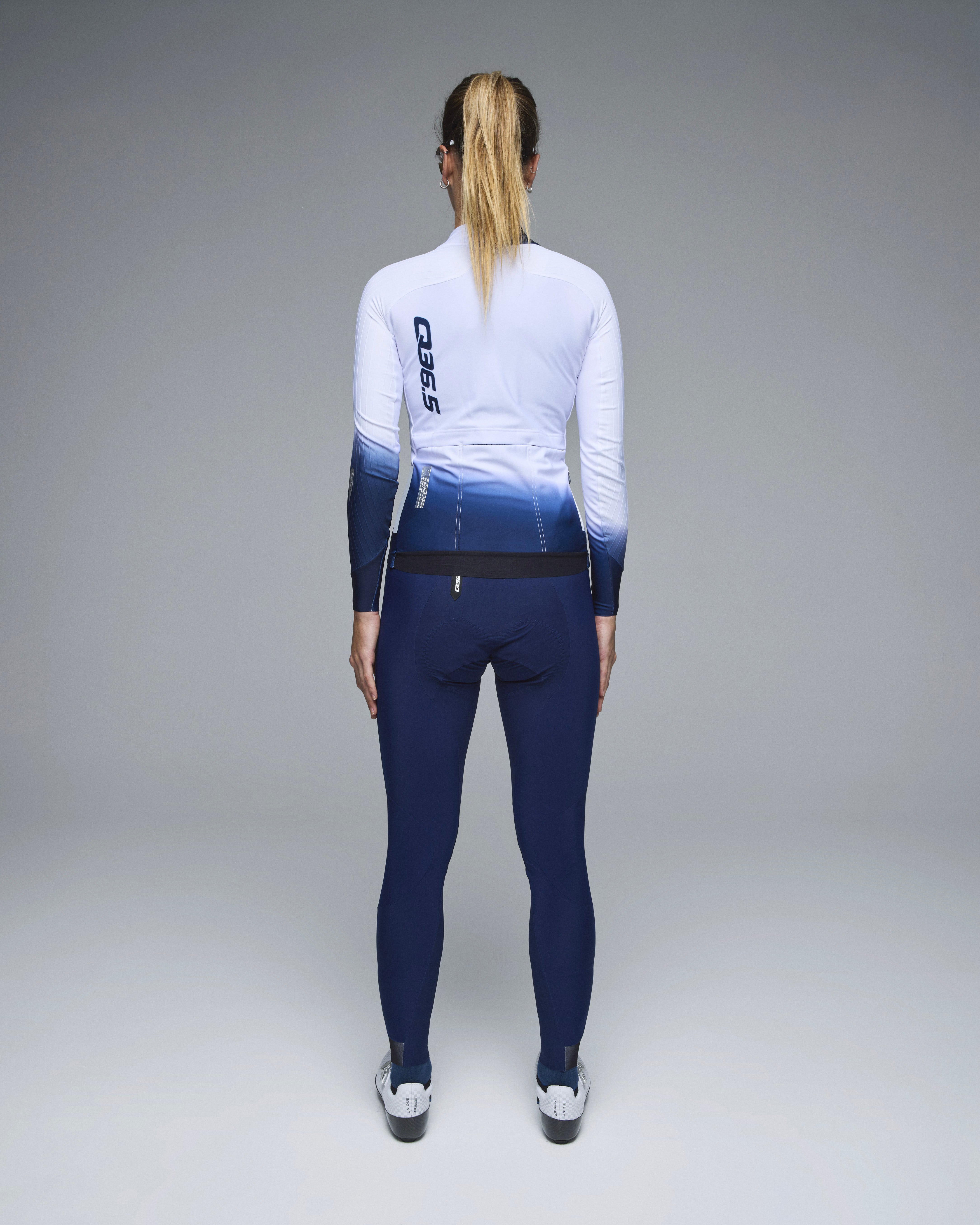 Q36.5 薄長袖車衣Gregarius Hybrid Light Collar Fade Long Sleeve Jersey White 女款 白