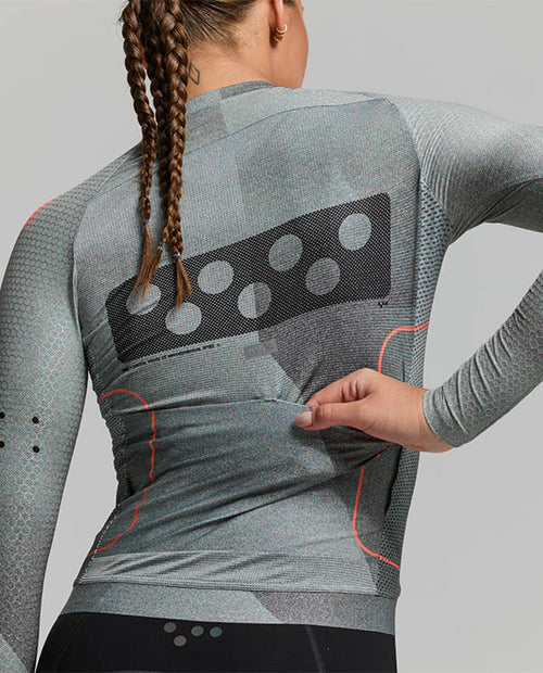 Pedla 薄長袖車衣Pro Pursuit LS 2.0 Jersey Motion Graphite 女款 城市灰