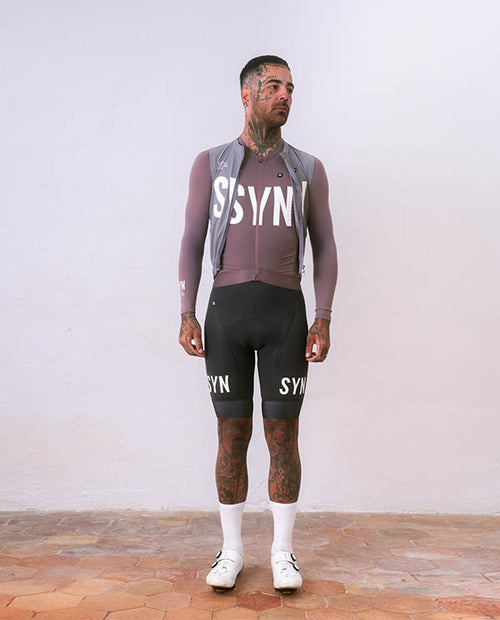 Biehler 薄刷毛長袖車衣Syndicate Training LS Jersey Illusion 男款 紫灰