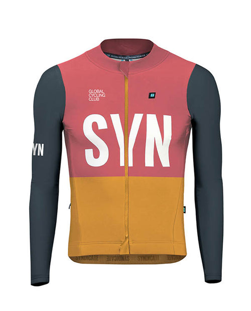 Biehler 車衣SYN Thermal Rain LS Jersey Vivid 防雨保暖 男款 粉橘黑