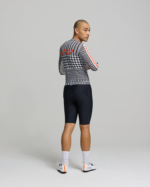 Pedla 車衣HoundsKNIT Training Jersey Monochrome 薄長袖 男款 黑白小千鳥格紋