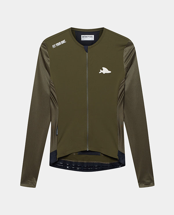 Café du Cycliste 車衣 Roxane LS Jersey Khaki 長袖 男款 卡其綠