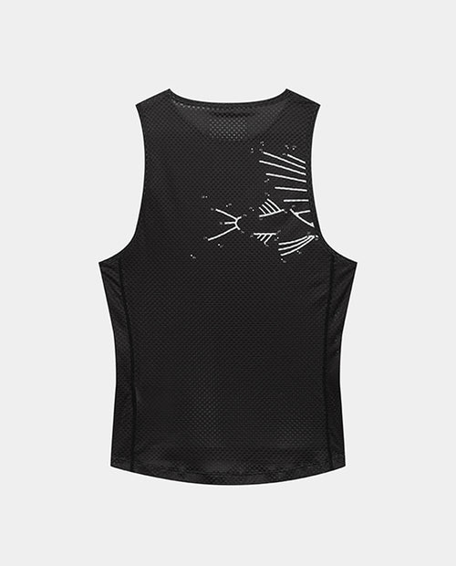 Café du Cycliste 底衫 Liliane Sleeveless Utralight Base Layer Dots Anthracite 無袖 女款 黑底飛魚
