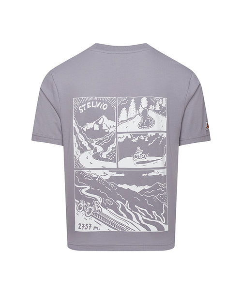 Café du Cycliste T-Shirt Col Stelvio 灰紫