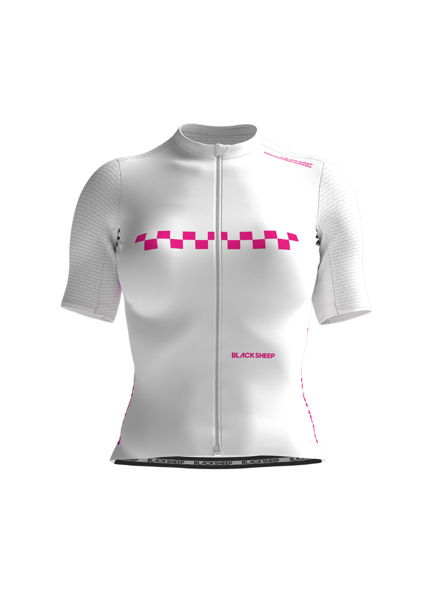 Black Sheep 黑羊 車衣 AeroWeave SS Jersey Classics Pink 女款 粉字白底