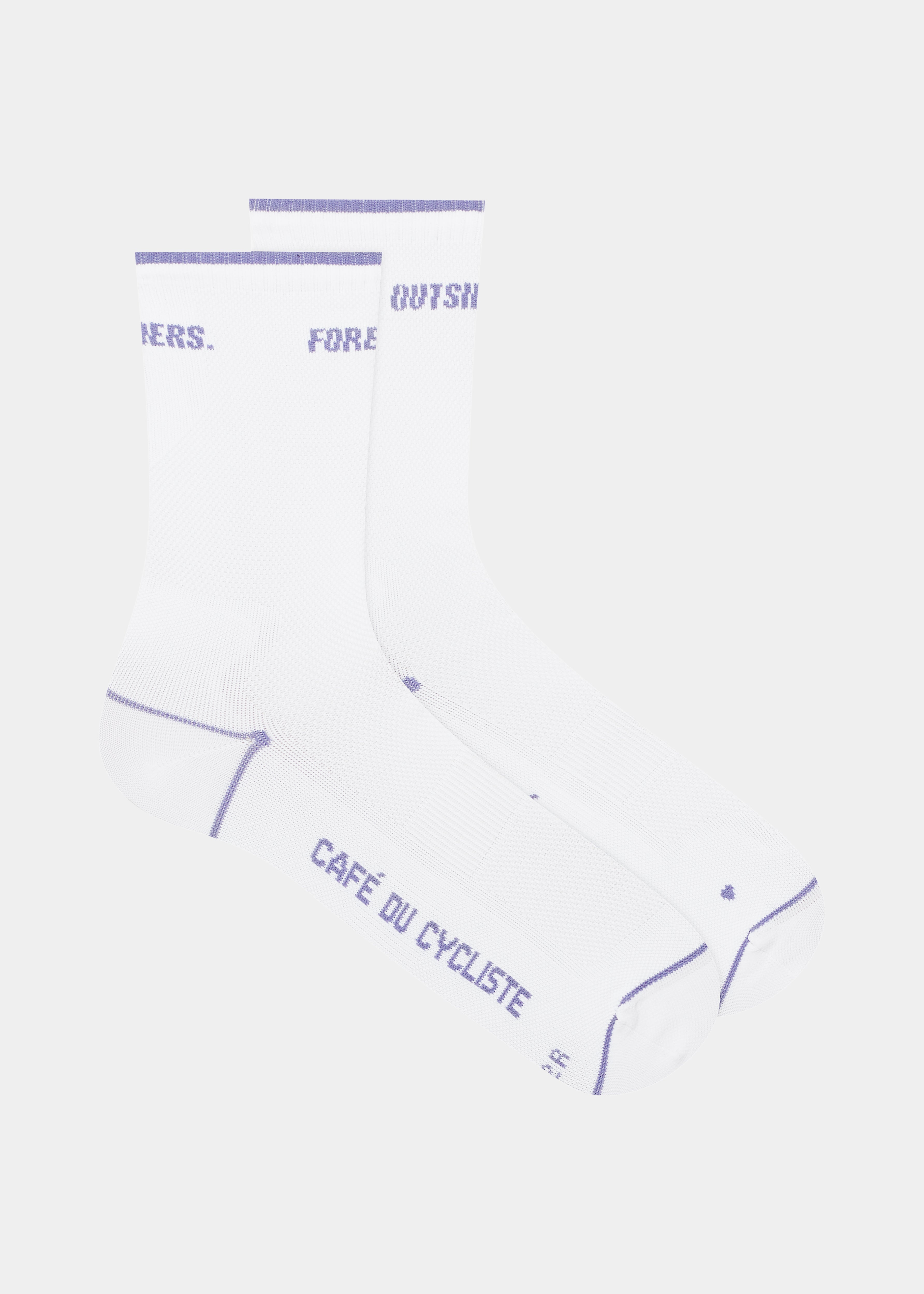 Café du Cycliste 車襪 Motto Summer Socks Viola on White 白底紫字
