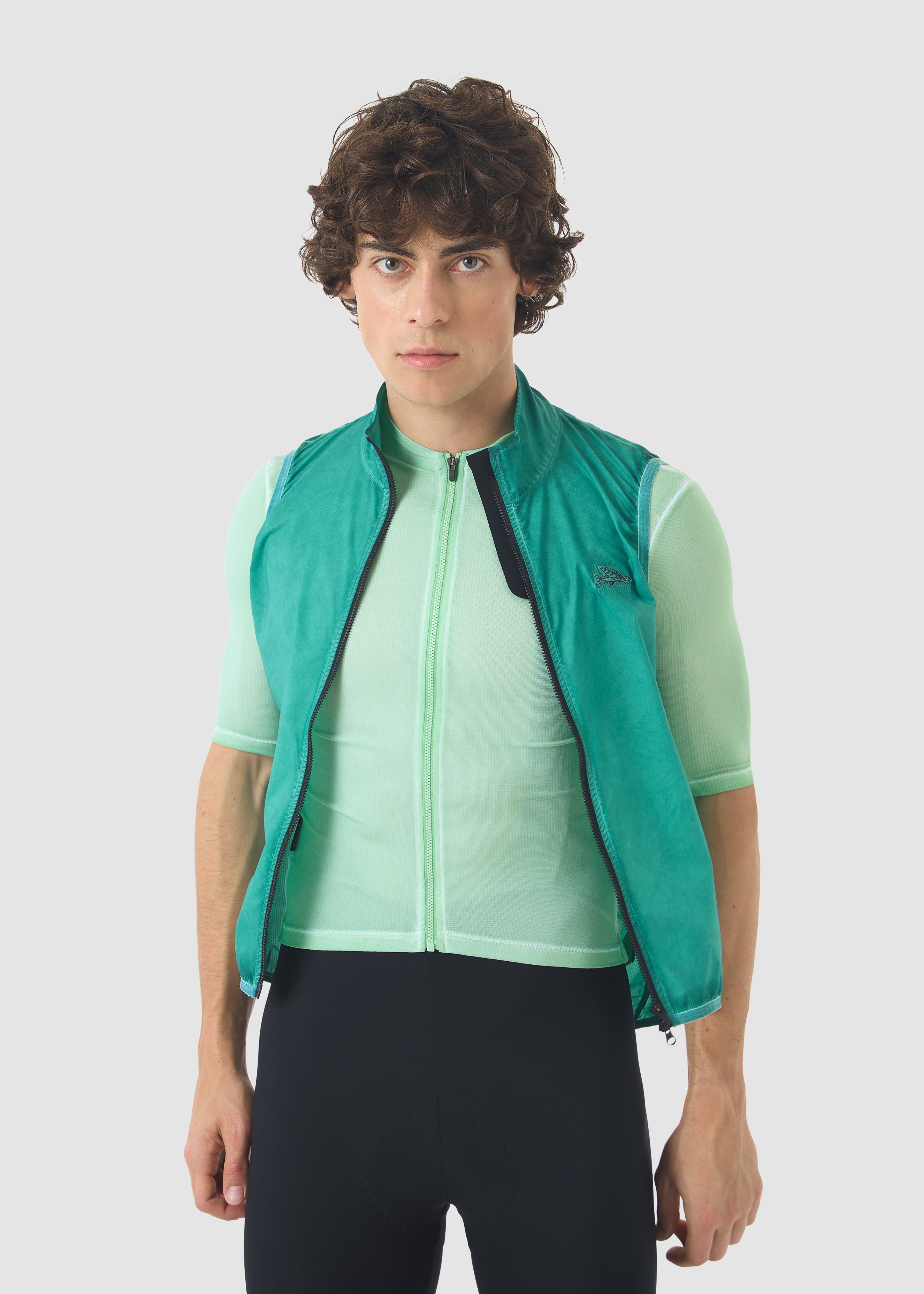 Café du Cycliste 防風背心 Edith Windproof Gilet Cold Dye Dark Sea 男款 冷染綠