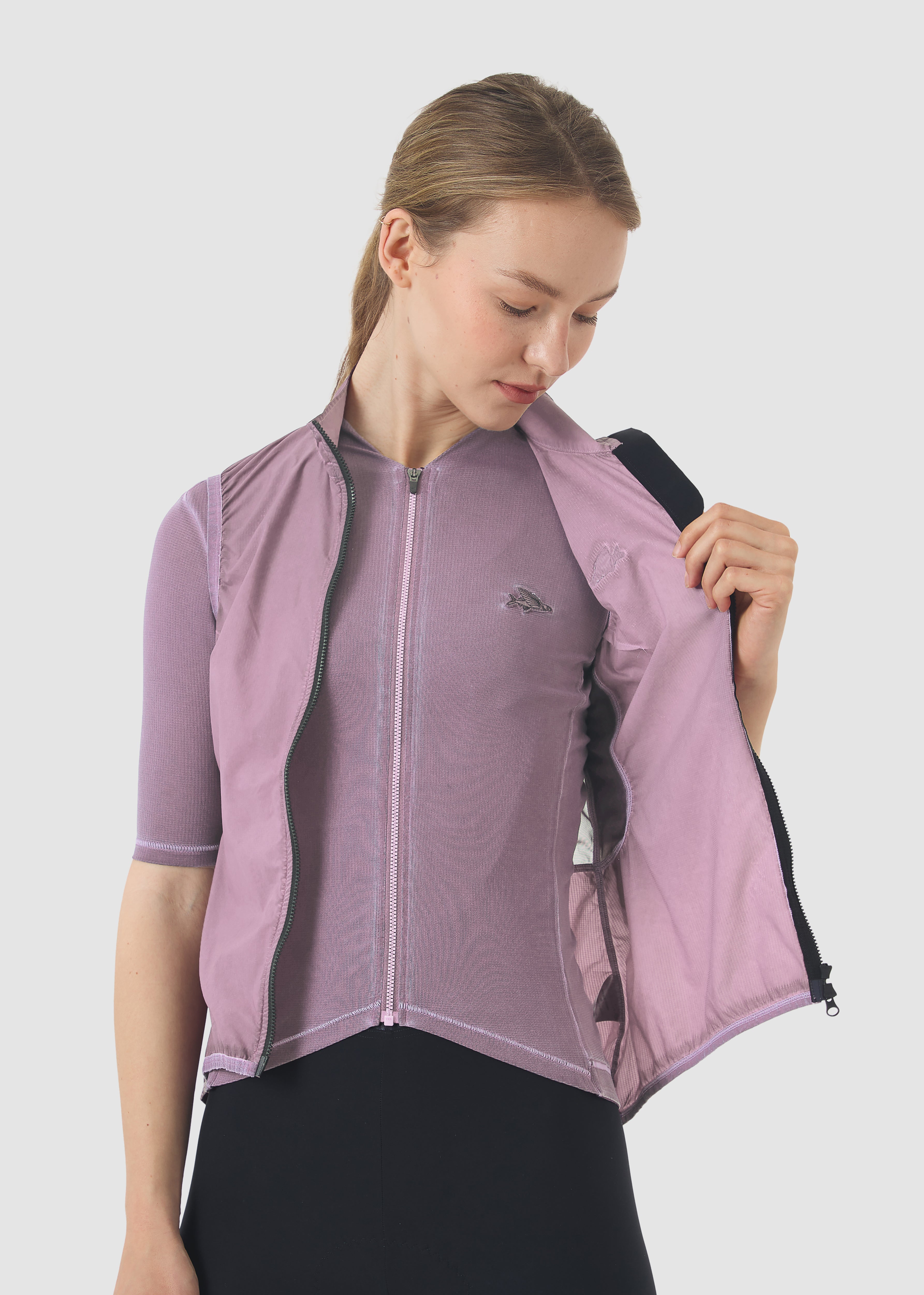 Café du Cycliste 防風背心 Edith Windproof Gilet Cold Dye Mineral Pink 女款 冷染粉