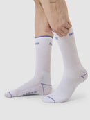 Café du Cycliste 車襪 Motto Summer Socks Viola on White 白底紫字