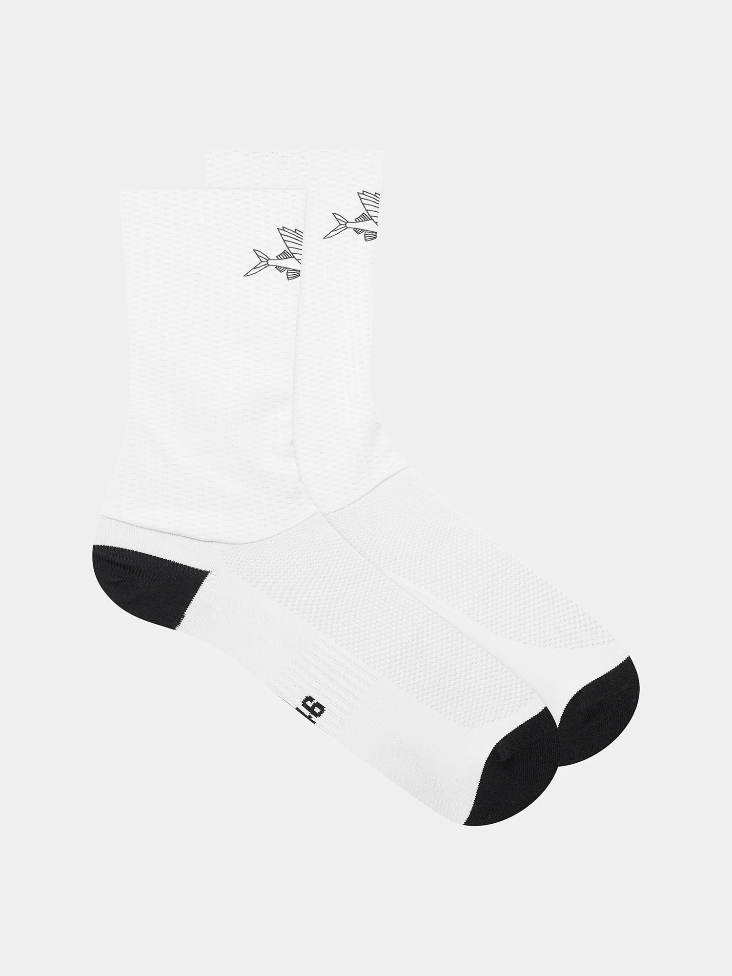 Café du Cycliste 空力車襪 Aero Socks Flying Fish Black on White 飛魚白