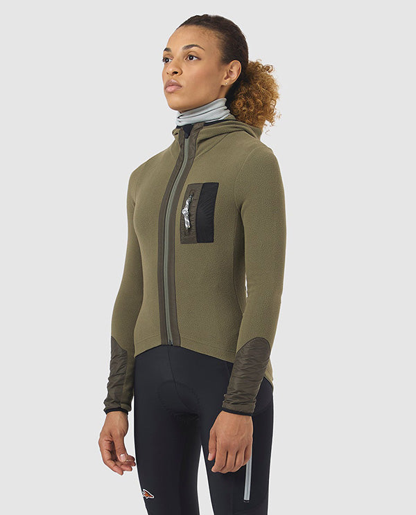 Café du Cycliste 車衣Audax Ingrid LS Jersey V2 Moss Green 長袖 女款 卡其綠