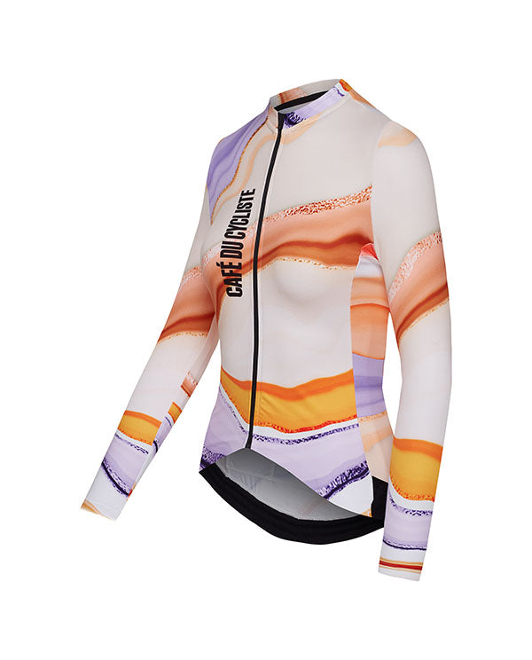 Café du Cycliste 工坊車衣 Alexine LS Jersey Onyx 女款 瑪瑙紋