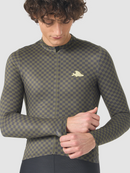 Café du Cycliste 車衣 Constance V2 LS Jersey Raven Carob 長袖 男款 棕黑格