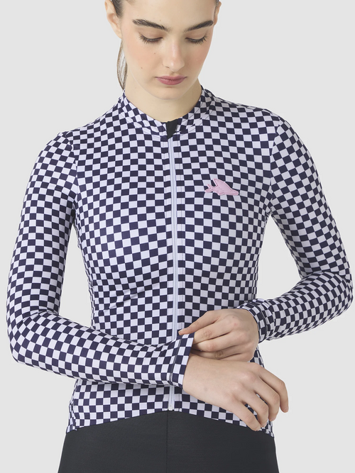 Café du Cycliste 車衣 Constance V2 LS Jersey Grey Purple 長袖 女款 紫灰格
