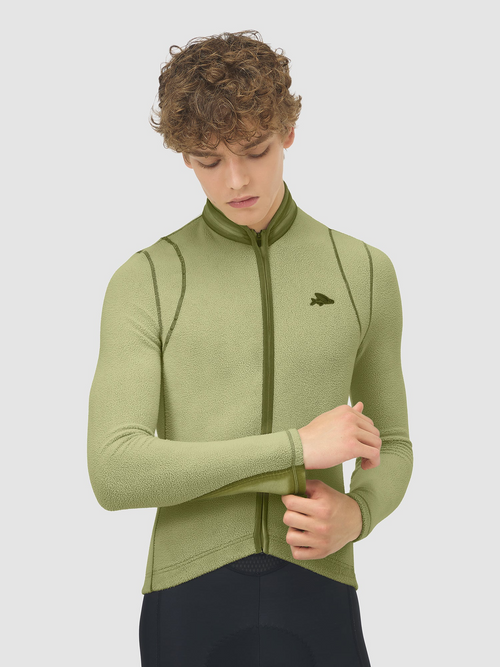 Café du Cycliste 車衣Audax Emilie Cold Dye Hay Green 長袖 男款 牧草綠