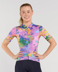 Black Sheep 黑羊 Team SS Jersey - Distressed Pink Floral 女款 粉紫