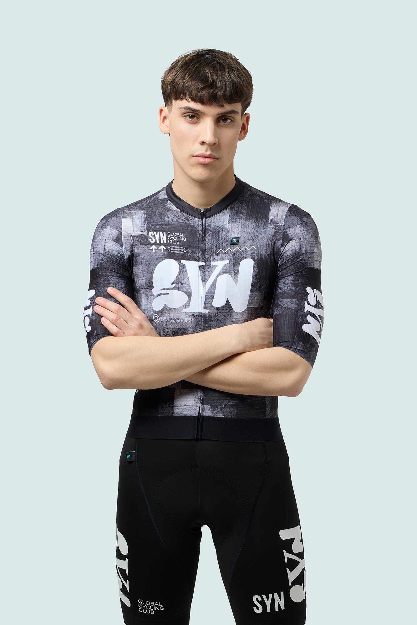 SYN 車衣 Pro Team Jersey Black 男款 塊狀刷灰黑