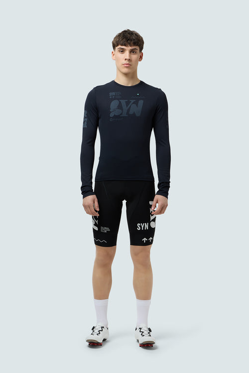 SYN 無拉鍊車衣 Pro Team Gravity Jersey Black 男款 黑