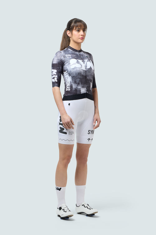 SYN 車衣 Pro Team Jersey Black 女款 塊狀刷灰黑