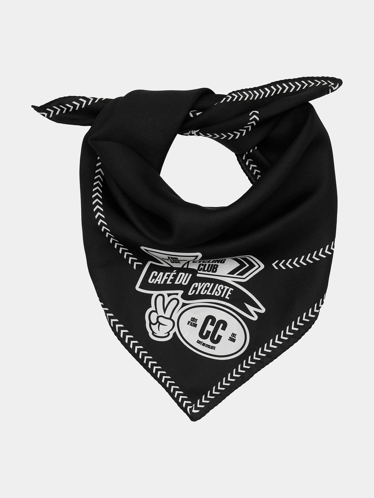 Café du Cycliste 絲巾Carre de Soie Silk Scarf White n Black 黑