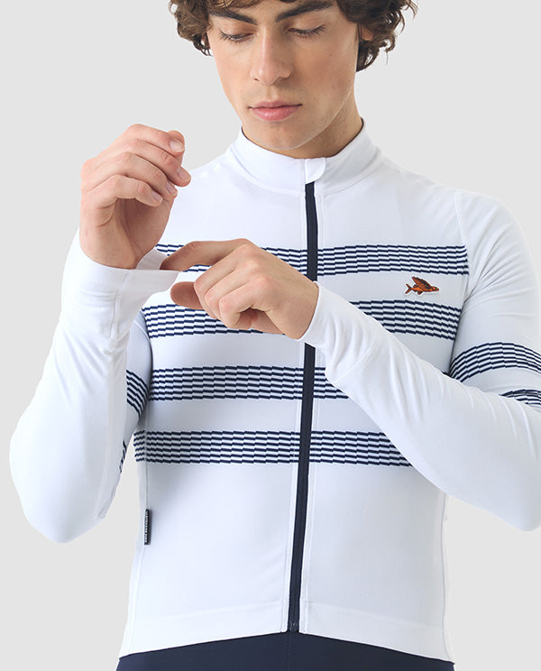 Café du Cycliste 車衣 Charlie White Mariniere 長袖 男款 白