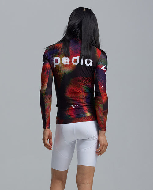 Pedla 薄長袖車衣Colour Wheel LS Classic Jersey Motion Black 男款 紅黑