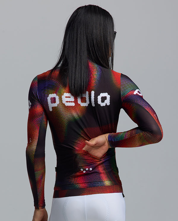 Pedla 薄長袖車衣Colour Wheel LS Classic Jersey Motion Black 男款 紅黑