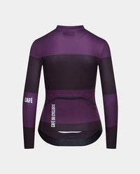 Café du Cycliste 車衣 Constance LS Jersey Black Quetsche 長袖 女款 紫黑條紋