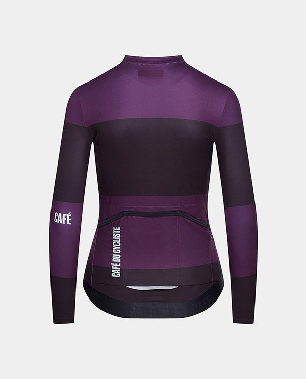 Café du Cycliste 車衣 Constance LS Jersey Black Quetsche 長袖 女款 紫黑條紋