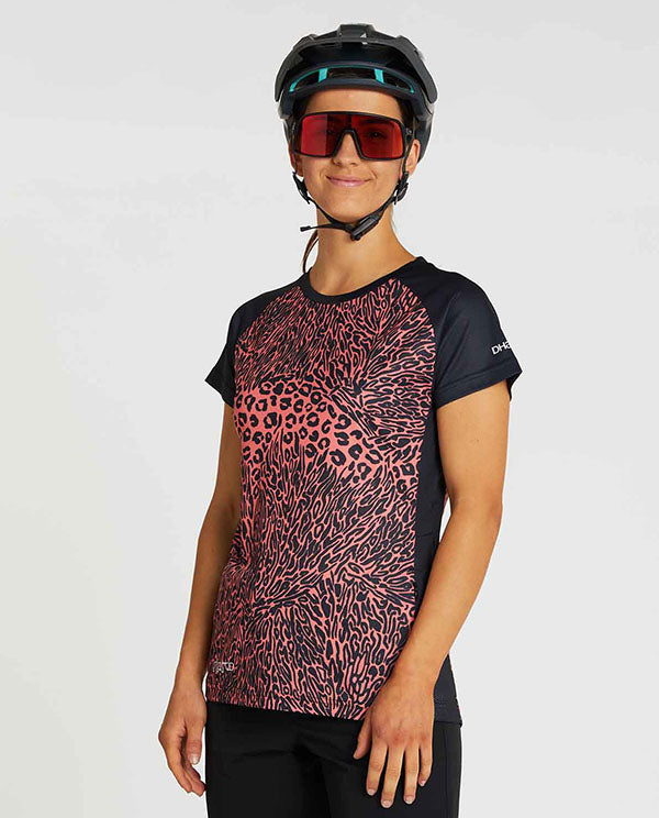 DHaRCO MTB SS Jersey Matina 女-短袖-橘豹