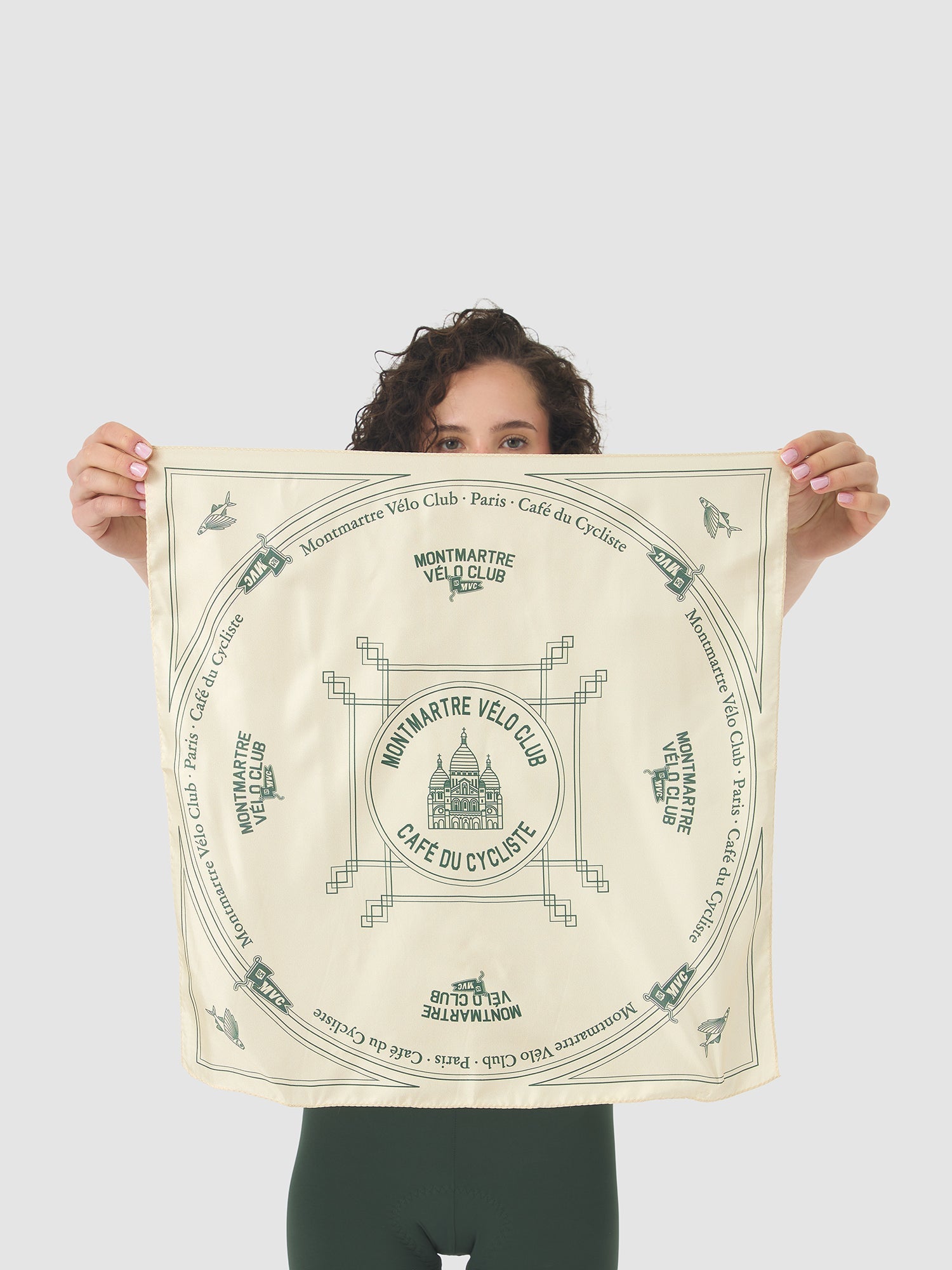 Café du Cycliste 絲巾Carre de Soie MVC Silk Scarf Antique White 米