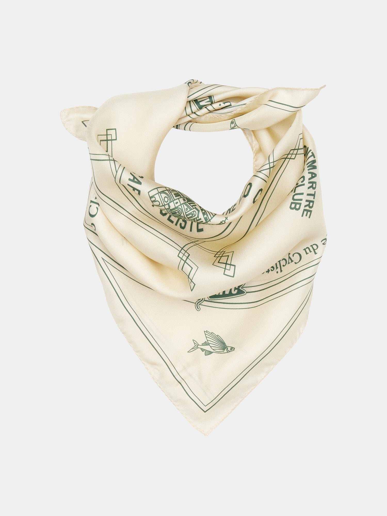 Café du Cycliste 絲巾Carre de Soie MVC Silk Scarf Antique White 米