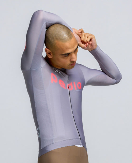 Pedla 薄長袖車衣 Dots Classic LS Jersey Light Grey 男款 淺灰
