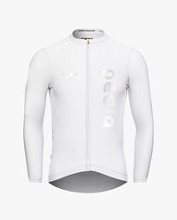 Pedla 薄長袖車衣 Dots Classic LS Jersey Reflective White 男款 白 反光logo