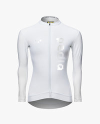 Pedla 薄長袖車衣 Dots Classic LS Jersey Reflective White 女款 白 反光logo
